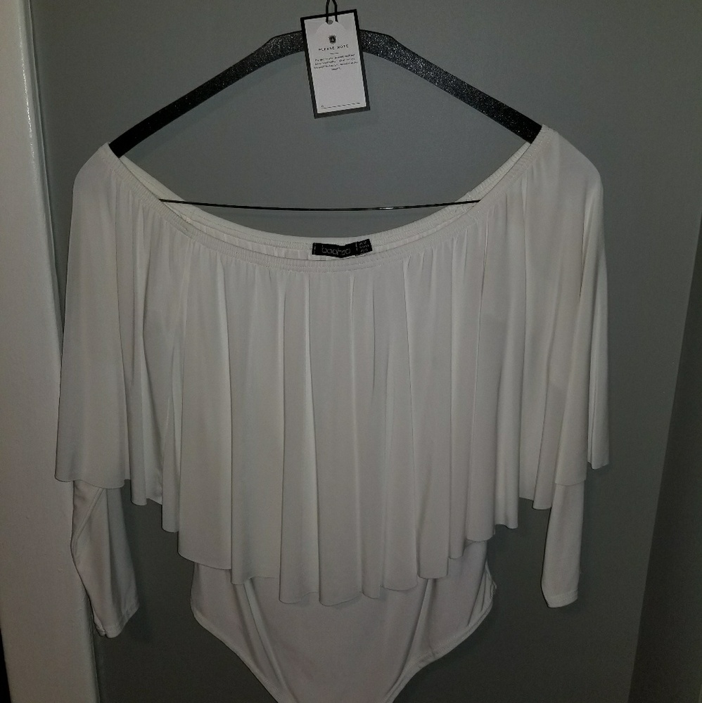 White Off Shoulder Body Suite